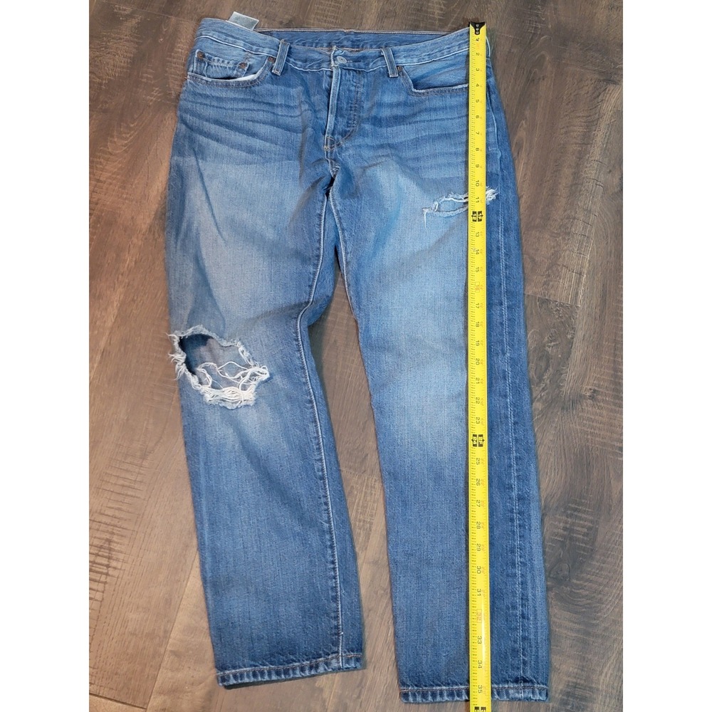 Levi's 501 CT Customized Tapered Distressed Denim‎ Jeans Button Fly